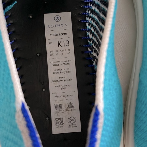 Rothy's Kids Slip-On Sneaker Elephant Bathtime Limited Edition Unisex Kids Sz 13 - Picture 4 of 5